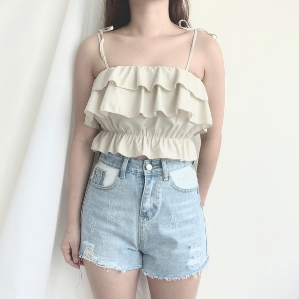 Lia Ruffles Top (Sand)