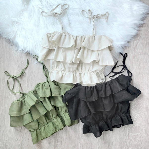 Lia Ruffles Top (Sand)