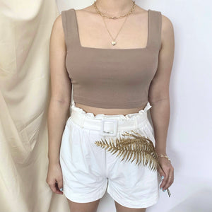 Joye Padded Crop (Mud Brown)