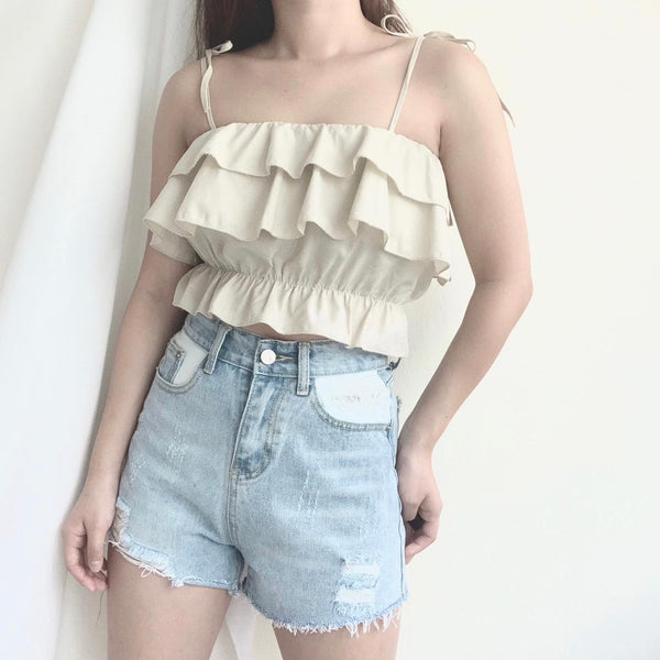 Lia Ruffles Top (Sand)