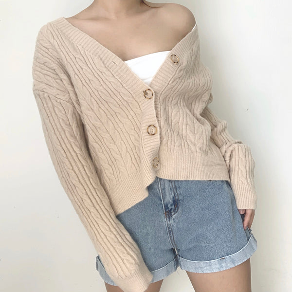 Cloud Knitted Cardigan (Oat)