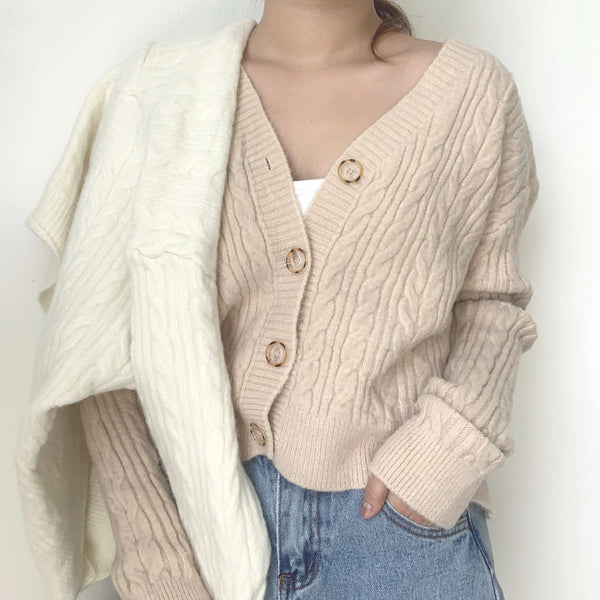 Cloud Knitted Cardigan (Oat)