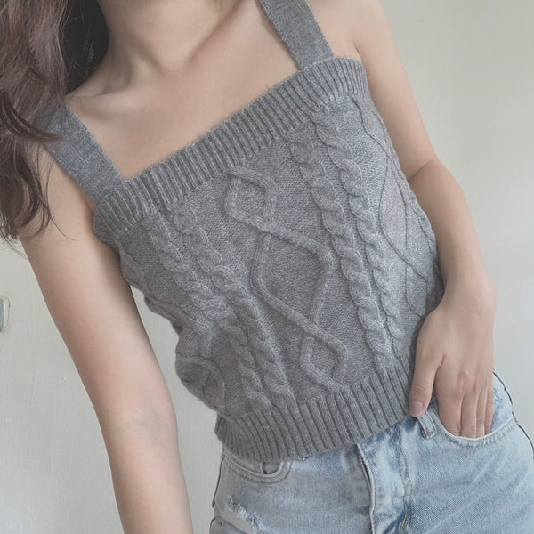 Calla Knitted Tank (Graphite)