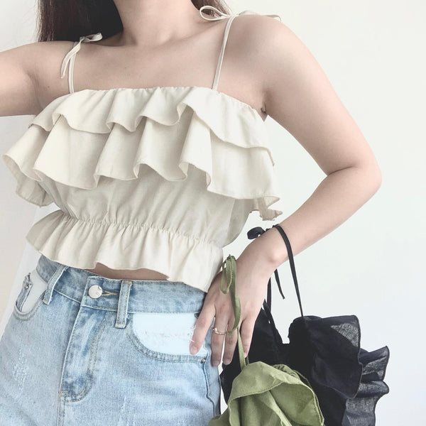 Lia Ruffles Top (Sand)