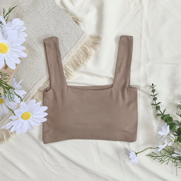 Joye Padded Crop (Mud Brown)