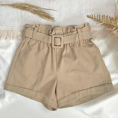 Beltie Ruffles Shorts (Khaki)