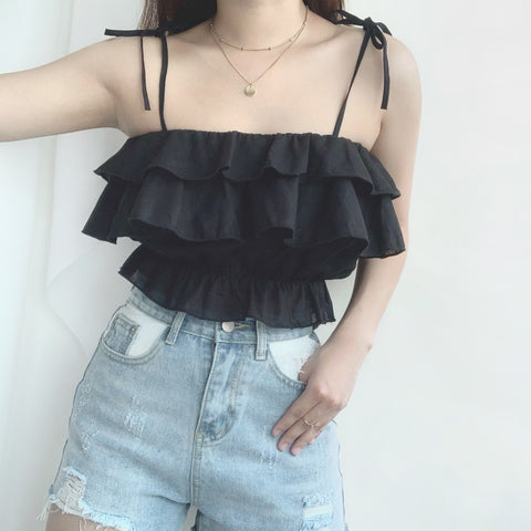 Lia Ruffles Top (Black)