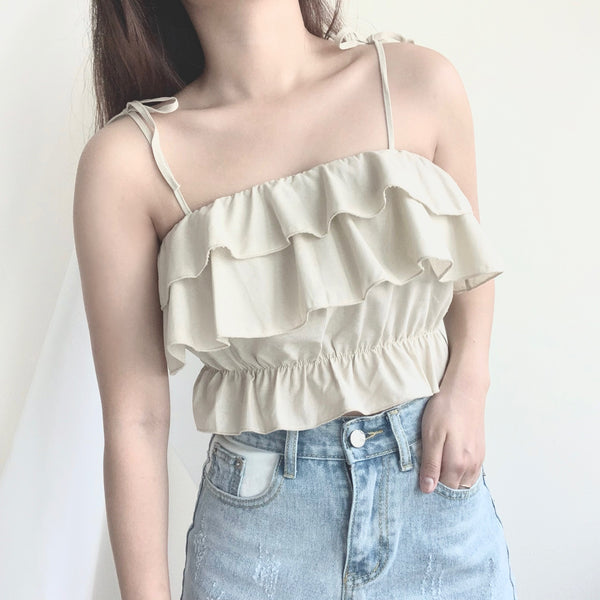 Lia Ruffles Top (Sand)