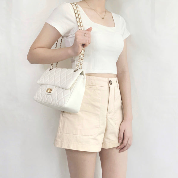 Dahlia Padded Top (Premium) (White)