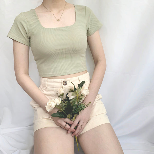 Dahlia Padded Top (Premium) (Sage)