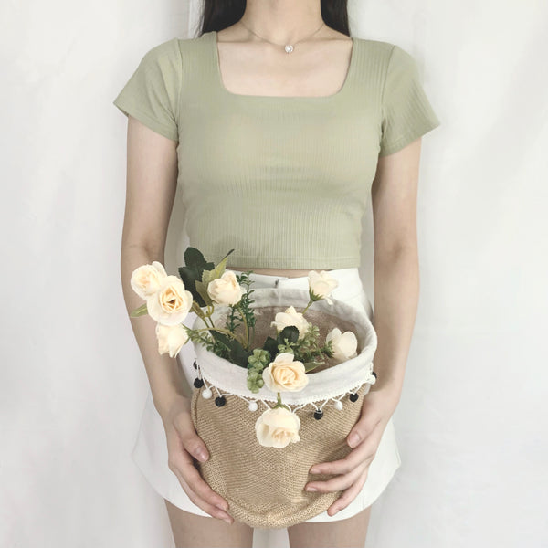 Dahlia Padded Top (Premium) (Sage)