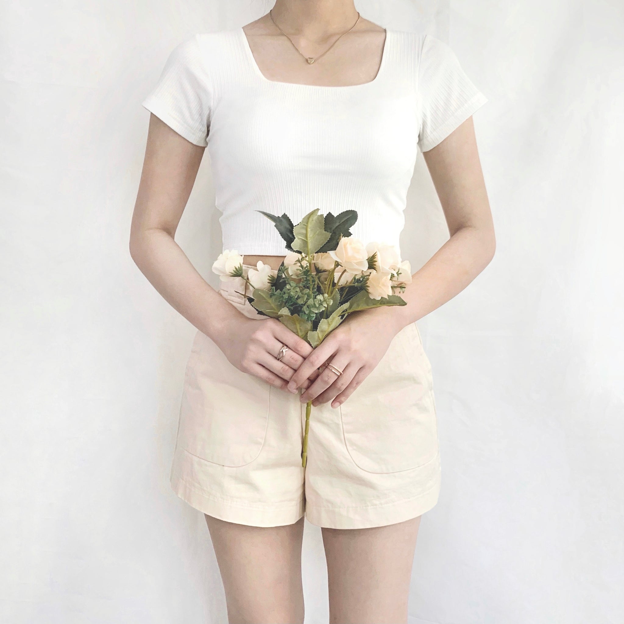 Dahlia Padded Top (Premium) (White)