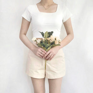 Dahlia Padded Top (Premium) (White)