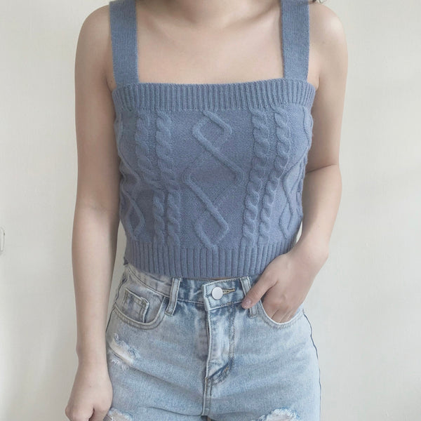 Calla Knitted Tank (Ash Blue)